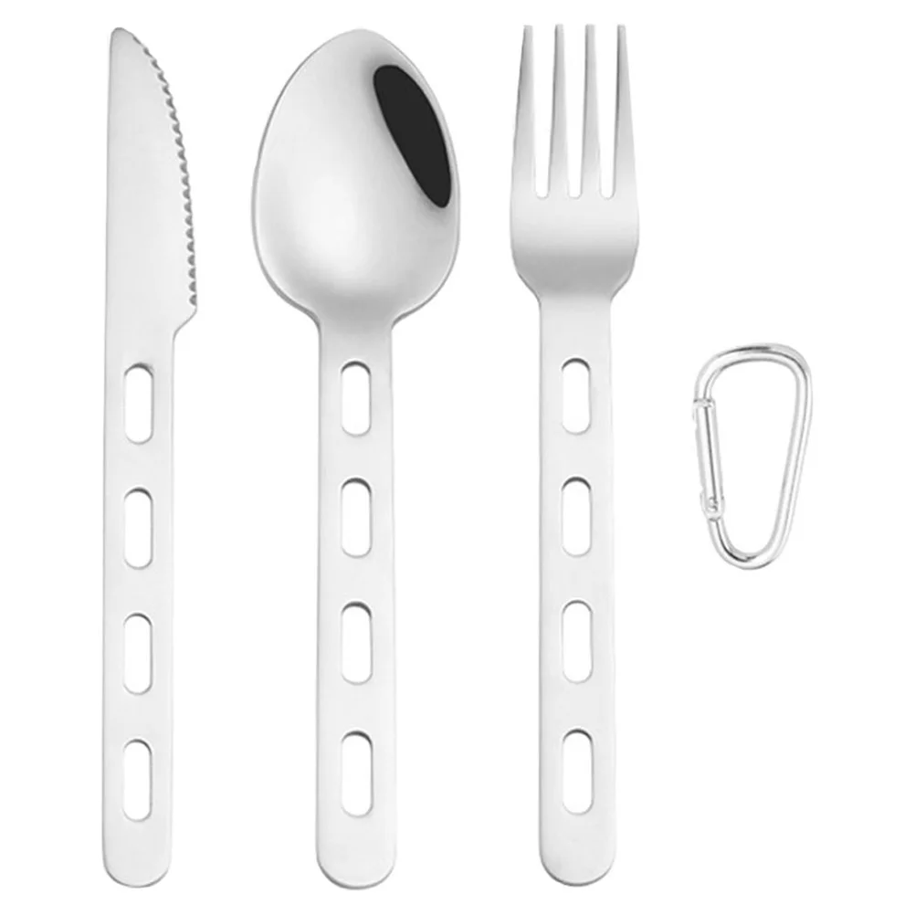 3 Sets Camping Fork Spoon Kit Camping Cutlery with Crabiner Travel Tableware for Western Food
3 Sets Camping Fork Spoon Kit Camping Cutlery with Crabiner Travel Tableware for Western Food