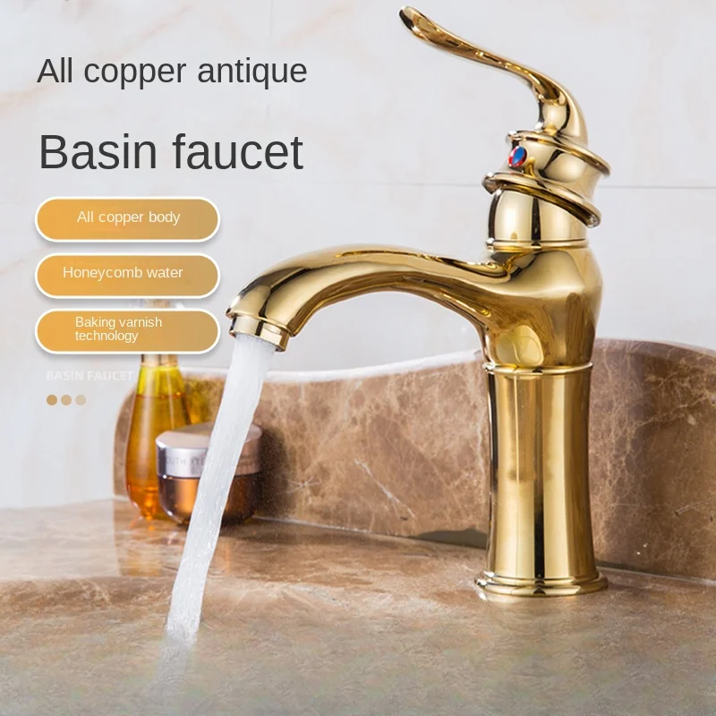 

All Copper Antique Bathroom Faucet for Washing Bathtub Faucets Gourmet Faucet Kitchen Washbasin Tap Sink Basin Mixer Washbasins