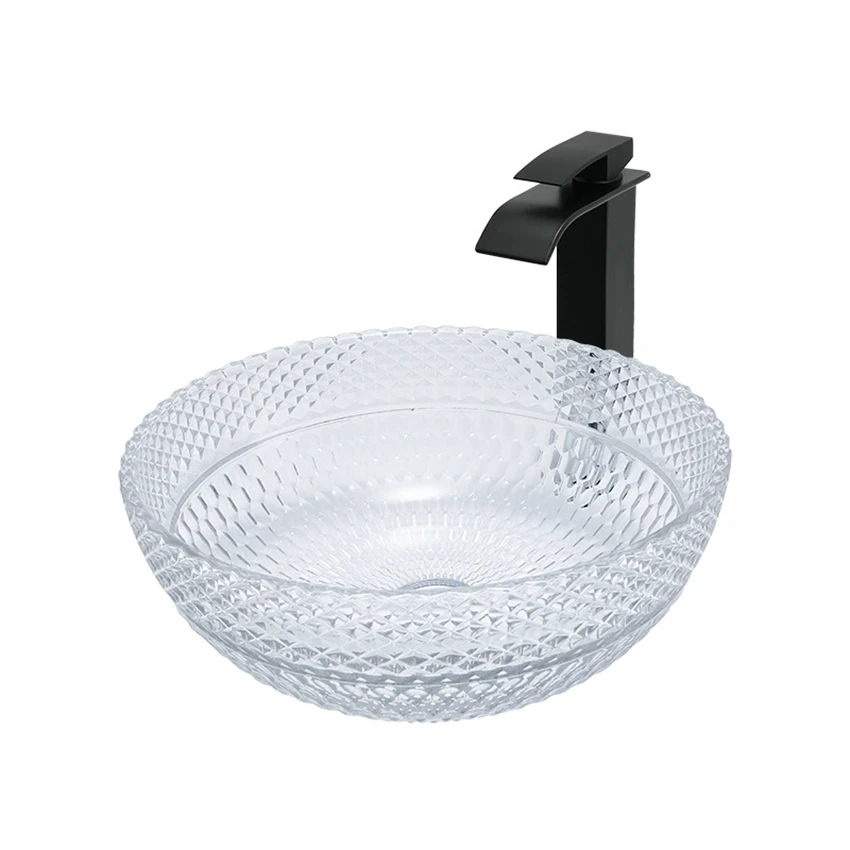 Modern light luxury European-Style Round Crystal Wash Basin Household tempered glass Crystal die-casting wash basin with Faucet
Modern light luxury European-Style Round Crystal Wash Basin Household tempered glass Crystal die-casting wash basin with Faucet