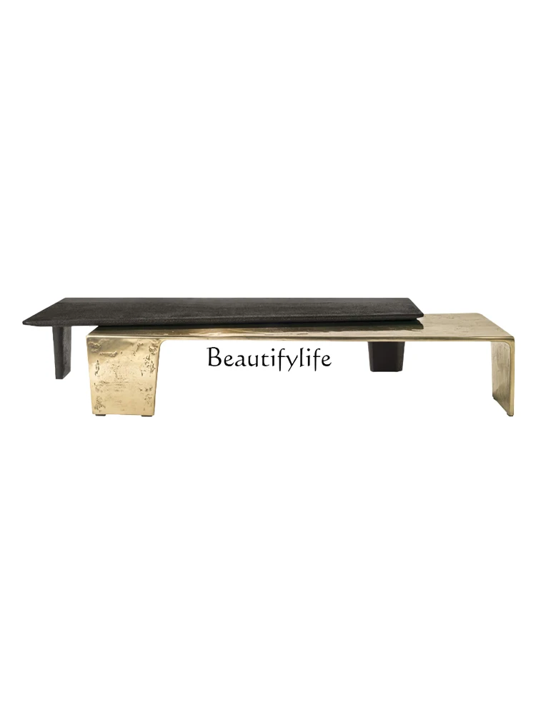 Light Luxury High and Low Combination Solid Wood Tea Table Modern Distressed Hammered Stainless Steel Short Tea Table
Light Luxury High and Low Combination Solid Wood Tea Table Modern Distressed Hammered Stainless Steel Short Tea Table