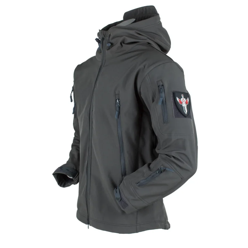 

Mens Tactical Jacket Hiking Shark Skin Soft Shell Clothes Windbreaker Flight Pilot Hood Military Fleece Field Jacket Pants