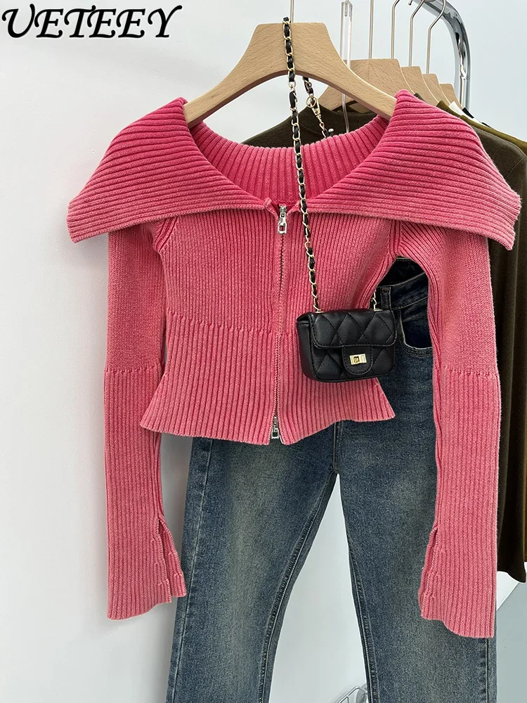 2023 New Autumn Winter Unique Chic Sweet Spicy Slim High Waist Short Large Lapel Sweaters Cardigan Long Sleeve Sweater Top Women
2023 New Autumn Winter Unique Chic Sweet Spicy Slim High Waist Short Large Lapel Sweaters Cardigan Long Sleeve Sweater Top Women
