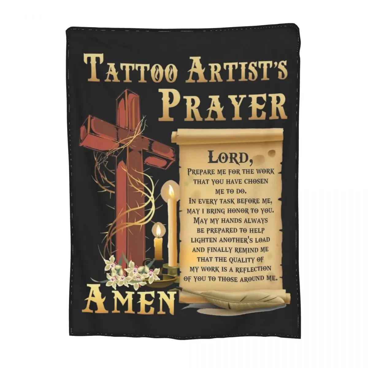 

Tattoo Artist Prayer Merch Blankets Fleece All Season Bed Tattooist Accessories Throw Blanket Relax Super Soft