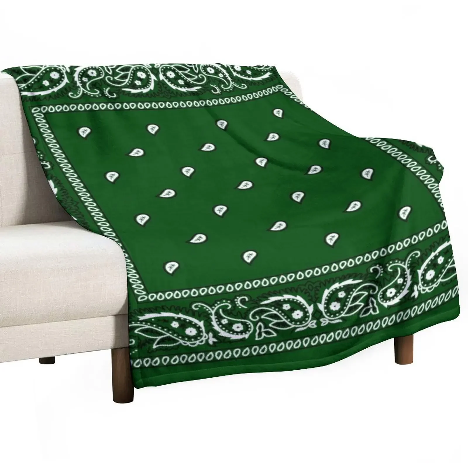 

Bandana Green Throw Blanket Nap Furrys fluffy Blankets For Bed Blankets