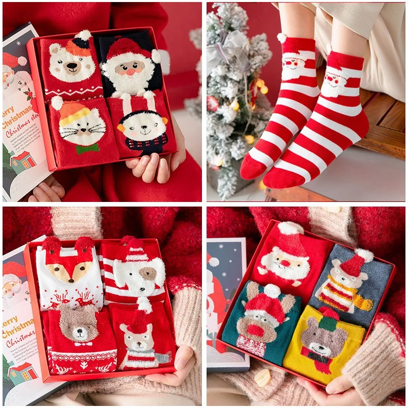 Women Sock Winter Warm Colorful Kawaii Socks Soft Cotton Cute Santa Claus Deer Socks for Girl Christmas Box Packing Gift Socks
Women Sock Winter Warm Colorful Kawaii Socks Soft Cotton Cute Santa Claus Deer Socks for Girl Christmas Box Packing Gift Socks