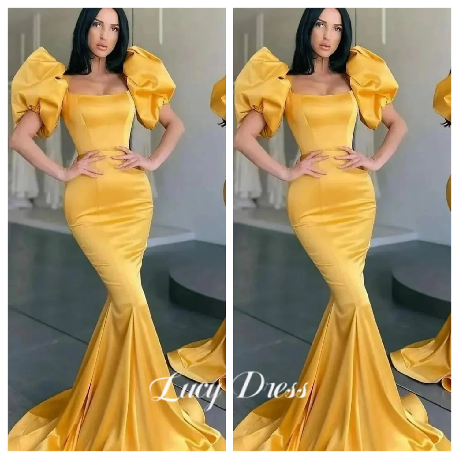 Satin Evening Dresses Luxury 2023 Yellow Graduation Mermaid Sharon Happy Lucy Prom Puff Sleeves Gown Woman's Dress Bridesmaid
Satin Evening Dresses Luxury 2023 Yellow Graduation Mermaid Sharon Happy Lucy Prom Puff Sleeves Gown Woman's Dress Bridesmaid