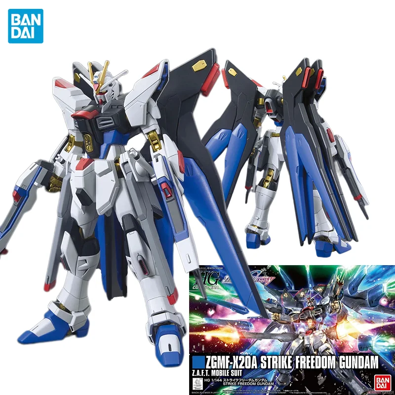 

Оригинальный оригинальный HGUC 1/144 ZGMF-X20A Страйк Фридом Gundam Bandai Аниме Модель игрушки экшн-фигурки подарки коллекционные украшения