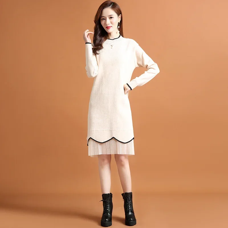 

Knitting Sweater Maxi Dresses for Women Woman Dress Loose Korean Version Vestidos Elegantes Para Mujer Vetement Femme