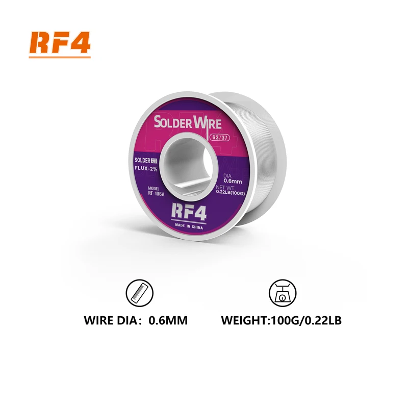 RF4 100g 106A 106D 108A Welding Tin Wire For Phone Circuit Board Repair Panel Nickel Sheet Stainless Steel Soldering Tin Line
RF4 100g 106A 106D 108A Welding Tin Wire For Phone Circuit Board Repair Panel Nickel Sheet Stainless Steel Soldering Tin Line