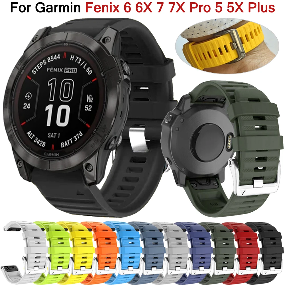 

Quickfit Band For Garmin Fenix 7 7X 6X 6 Pro 5X 5 Plus 3HR 955 Strap 22 26mm Epix Gen 2 MK2 Tactix Bravo Silicone Watch Bracelet