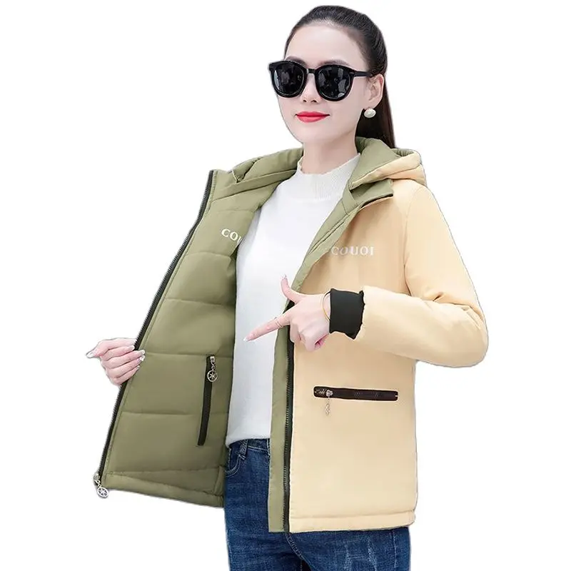 Double-sided Hooded Down Cotton-padded For Women Short Section Loose And Slim Autumn And Winter Warm Thick Coat Tide 5XL 
Double-sided Hooded Down Cotton-padded For Women Short Section Loose And Slim Autumn And Winter Warm Thick Coat Tide 5XL