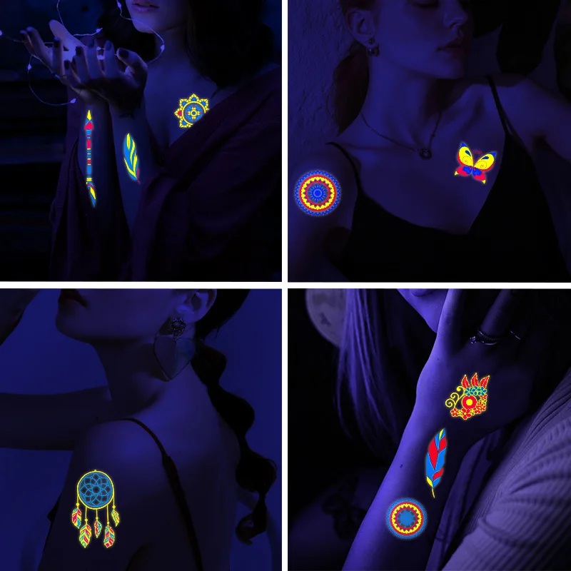 Waterproof Temporary Color Luminous Tattoo Sticker Butterfly Arrow Arabic Numerals Arm Hand Flash Tatoo Fake Tatto for Women Men
Waterproof Temporary Color Luminous Tattoo Sticker Butterfly Arrow Arabic Numerals Arm Hand Flash Tatoo Fake Tatto for Women Men