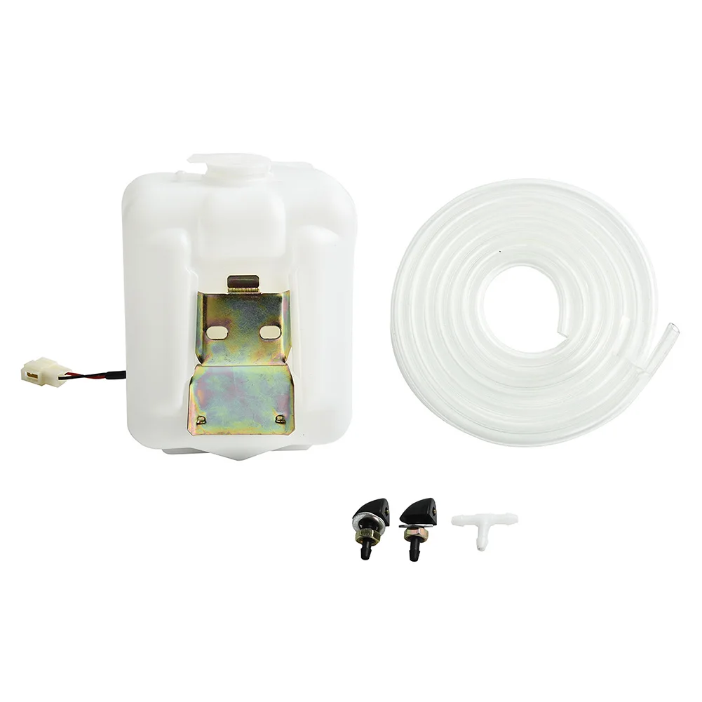 2 Pin Car White Windshield Washer Reservoir Bottle Tank W/12V Pump Hose Jet Universal Accessory Plastic + Metal Set For Vehicles
2 Pin Car White Windshield Washer Reservoir Bottle Tank W/12V Pump Hose Jet Universal Accessory Plastic + Metal Set For Vehicles