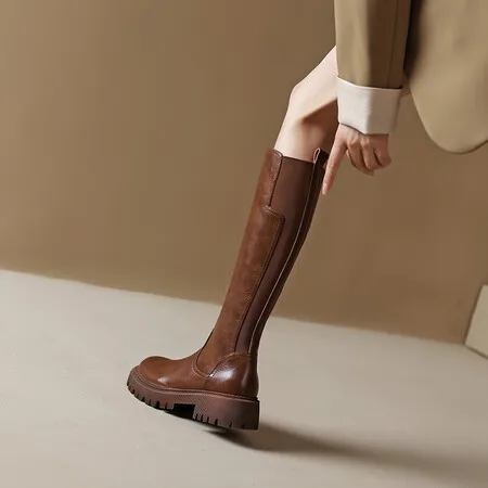 Women's Long Boots The Upper Is Made of Cowhide Material The Inner Layer Is Made of Top Layer Pig Skin Zippered Street Style
Women's Long Boots The Upper Is Made of Cowhide Material The Inner Layer Is Made of Top Layer Pig Skin Zippered Street Style