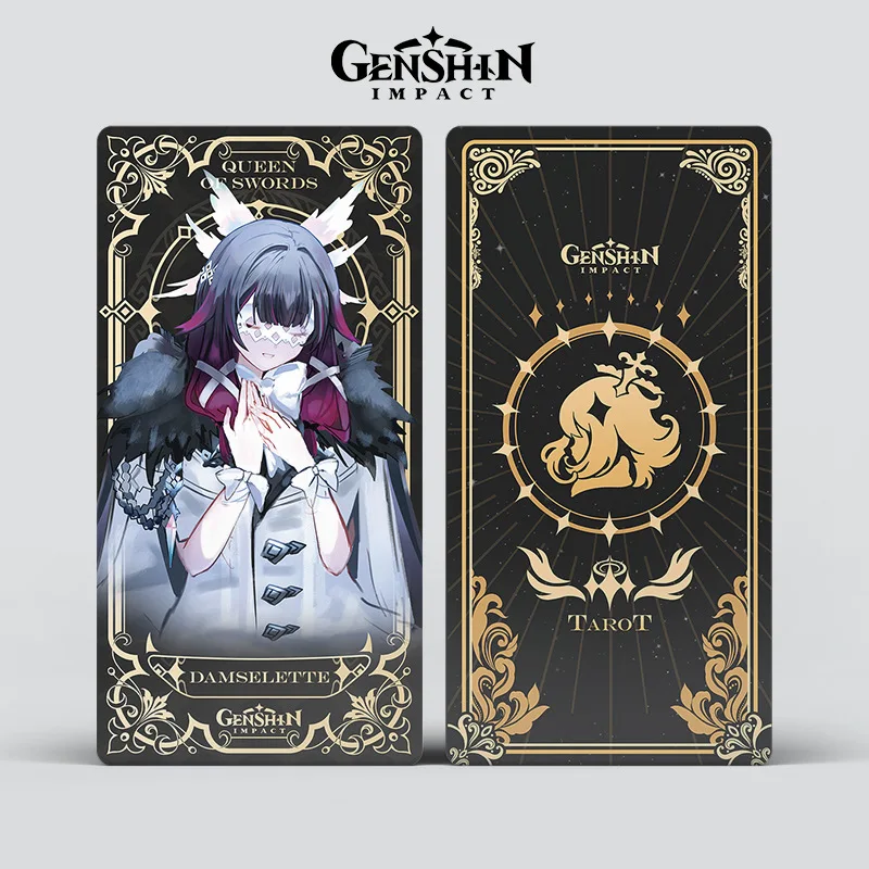 56Pcs/Box Game Genshin Impact Tarot Card Nahida Eula Thoma Layla Kaeya Playing Card Cosplay Props Anime 14X7CM Tarot Card
56Pcs/Box Game Genshin Impact Tarot Card Nahida Eula Thoma Layla Kaeya Playing Card Cosplay Props Anime 14X7CM Tarot Card