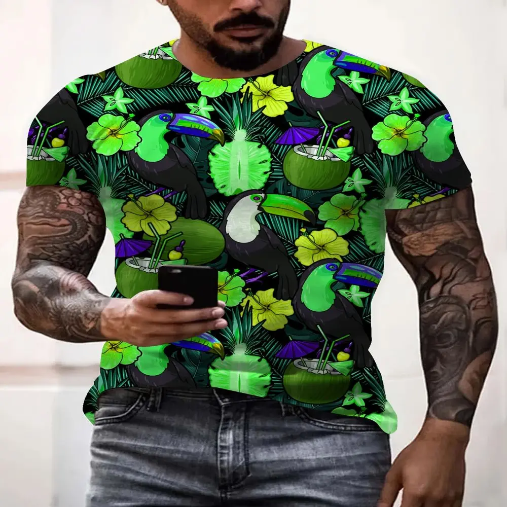 Casual 3D printed T-shirt new style fresh fruit pattern men's T-shirt hip-hop personality round neck short sleeves breathable 
Casual 3D printed T-shirt new style fresh fruit pattern men's T-shirt hip-hop personality round neck short sleeves breathable
