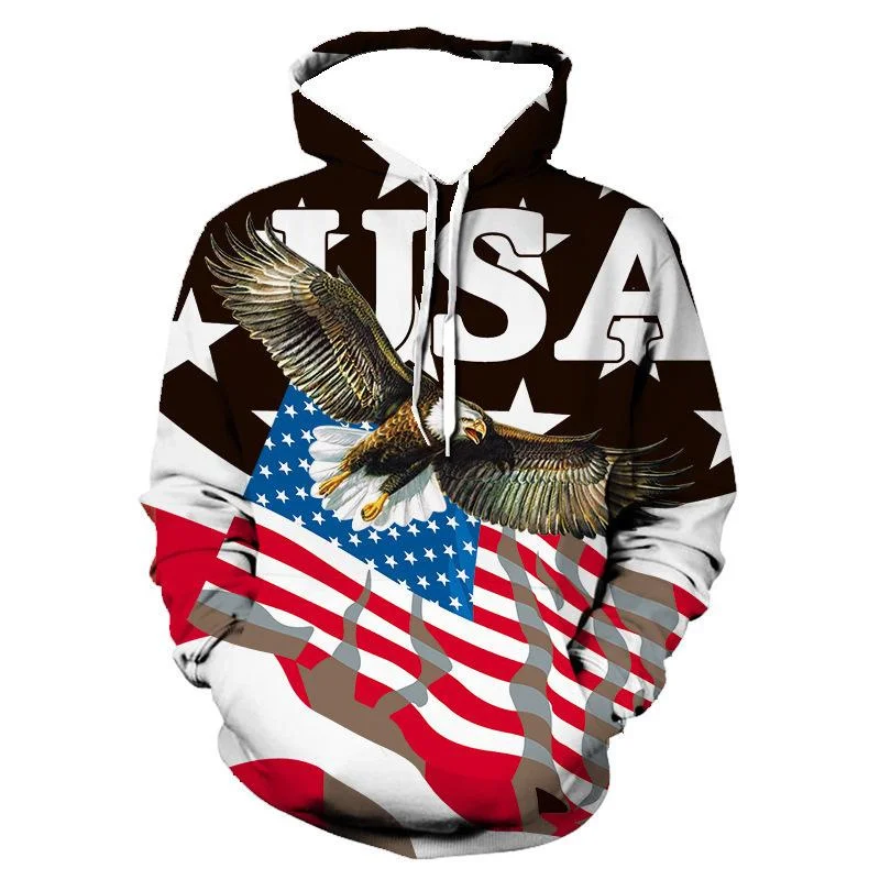 

Худи с американским флагом США и орлом, Мужская одежда, Новые камуфляжные худи с 3D рисунком американской ветераны, Модные женские пуловеры в стиле Харадзюку y2k