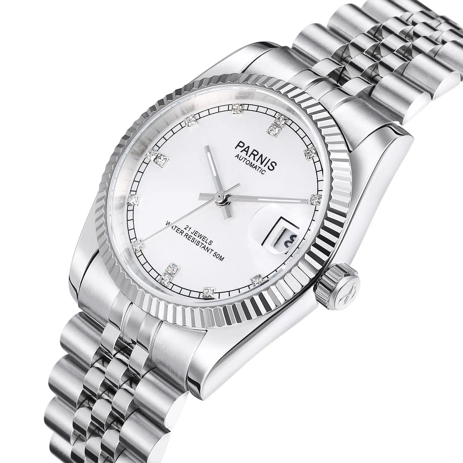 Fashion Parnis 36mm White Dial Mechanical Automatic Men's Watches Sapphire Crystal Calendar Luxury Man Sports Watch reloj hombre
Fashion Parnis 36mm White Dial Mechanical Automatic Men's Watches Sapphire Crystal Calendar Luxury Man Sports Watch reloj hombre