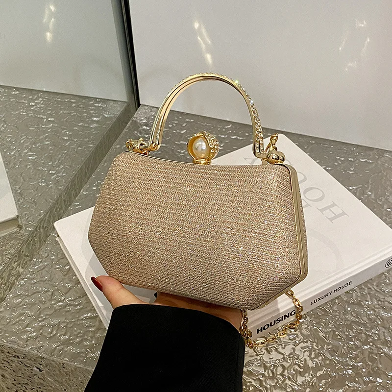 

Women Evening Handbags Bling Rhinestone Luxury Clutch Square Box Female Crossbody Bags Gold Sliver Fashion Party Shopping Bags