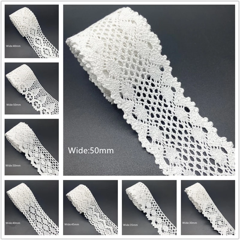 10mm-50mm 2yards White 100%Cotton Lace Ribbon For Apparel Sewing Fabric Trim Cotton Crocheted Lace Ribbon Handmade Accessories 
10mm-50mm 2yards White 100%Cotton Lace Ribbon For Apparel Sewing Fabric Trim Cotton Crocheted Lace Ribbon Handmade Accessories
