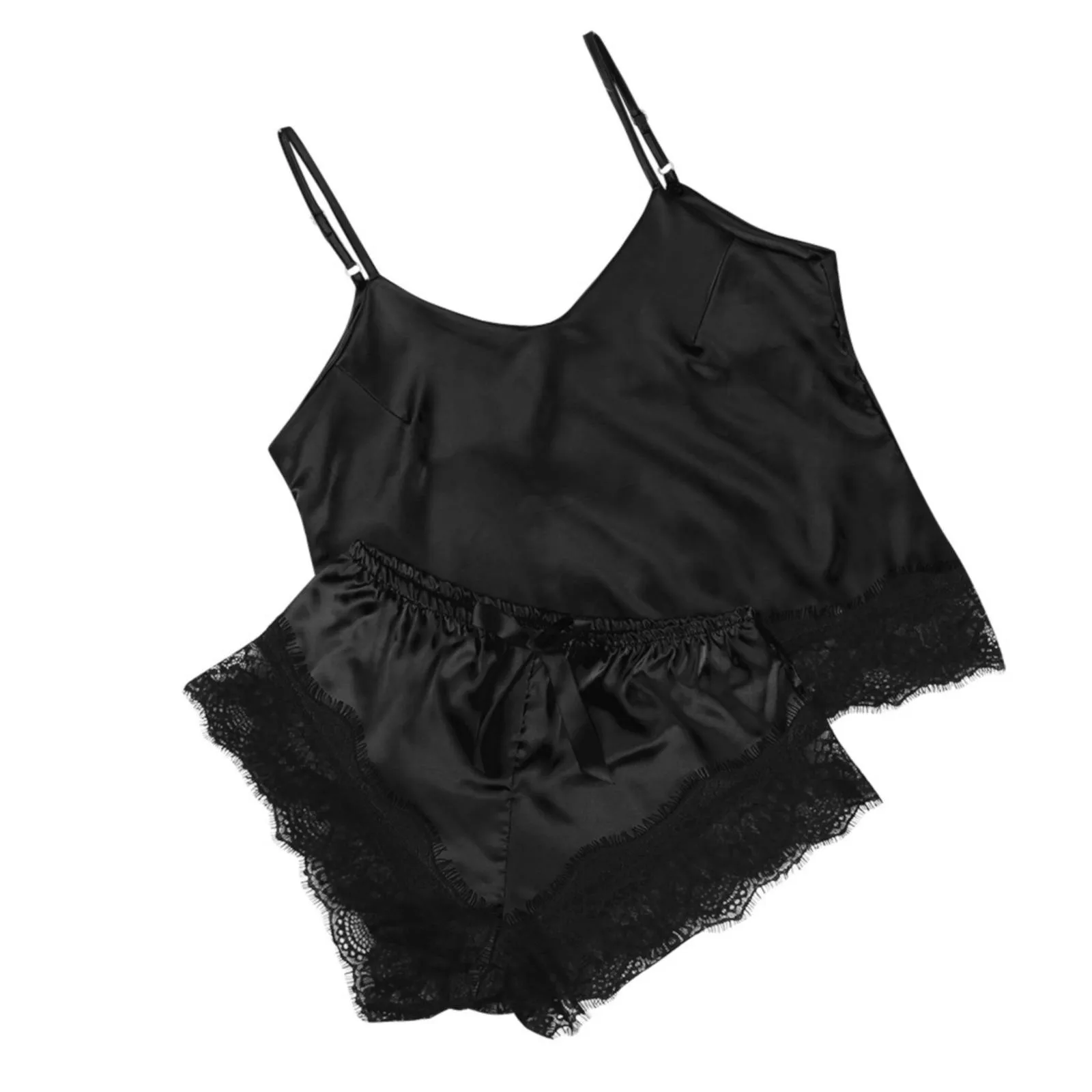 Womens Pajama Sets Solid-Color short-sets short-Sleeve Loungewear Sleepwear sexy lace night-outfit Nightwear home Camis chemise
Womens Pajama Sets Solid-Color short-sets short-Sleeve Loungewear Sleepwear sexy lace night-outfit Nightwear home Camis chemise