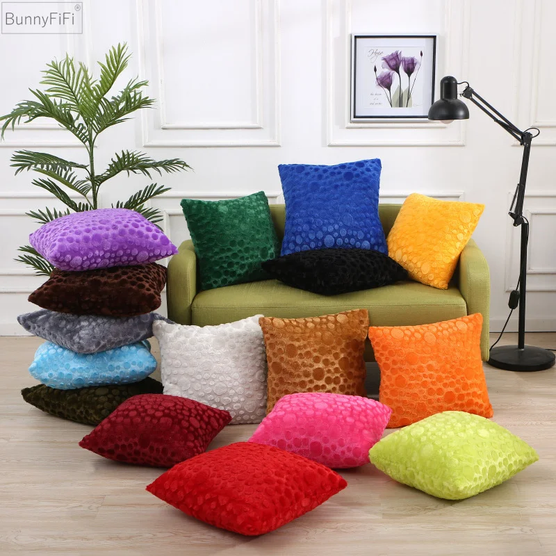 

Modern Pillow Throw Nordic Cushion Cover Case Home Decoration Fur Bedroom Luxury Sofa Couch Fundas De Cojines 43x43