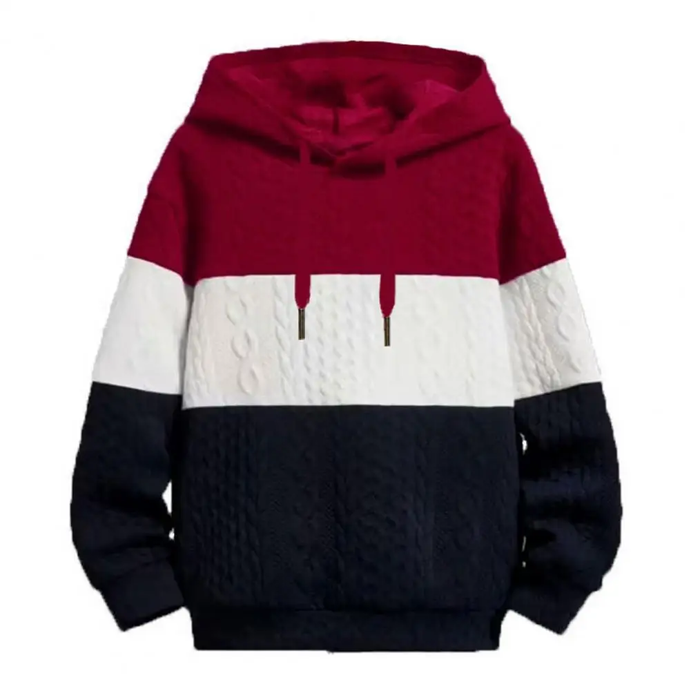 Fall Winter Hoodie Men Drawstring Applique Colorblock Knitted Elastic Cuff Hooded Loose Casual Men Top Sweatshirt
Fall Winter Hoodie Men Drawstring Applique Colorblock Knitted Elastic Cuff Hooded Loose Casual Men Top Sweatshirt