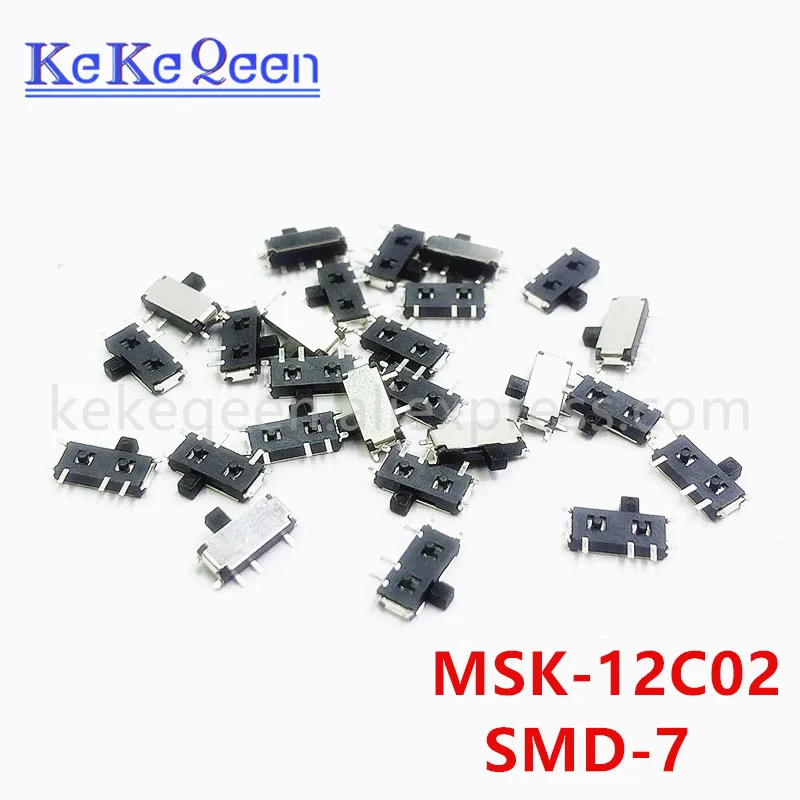 

1000Pcs/lot Mini 7-Pin On/Off 1P2T SPDT MSK-12C02 SMD Toggle Slide Switch For MP3 MP4 DC 12V 0.1A