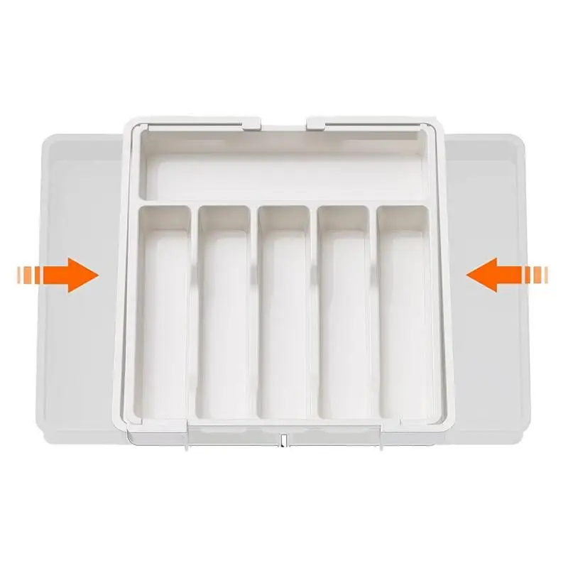 

Silverware Storage Box Utensil Organizer Drawers Adjustable Utensil Tray Expandable Cutlery Set Holder Compact Drawer Divider