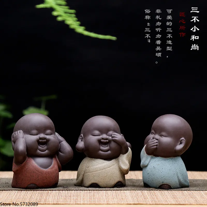 

Boutique San Bu Xiao Monk Shami Purple Sand Tea Favorite Tea Ceremony Character Creative Gift Home Crafts