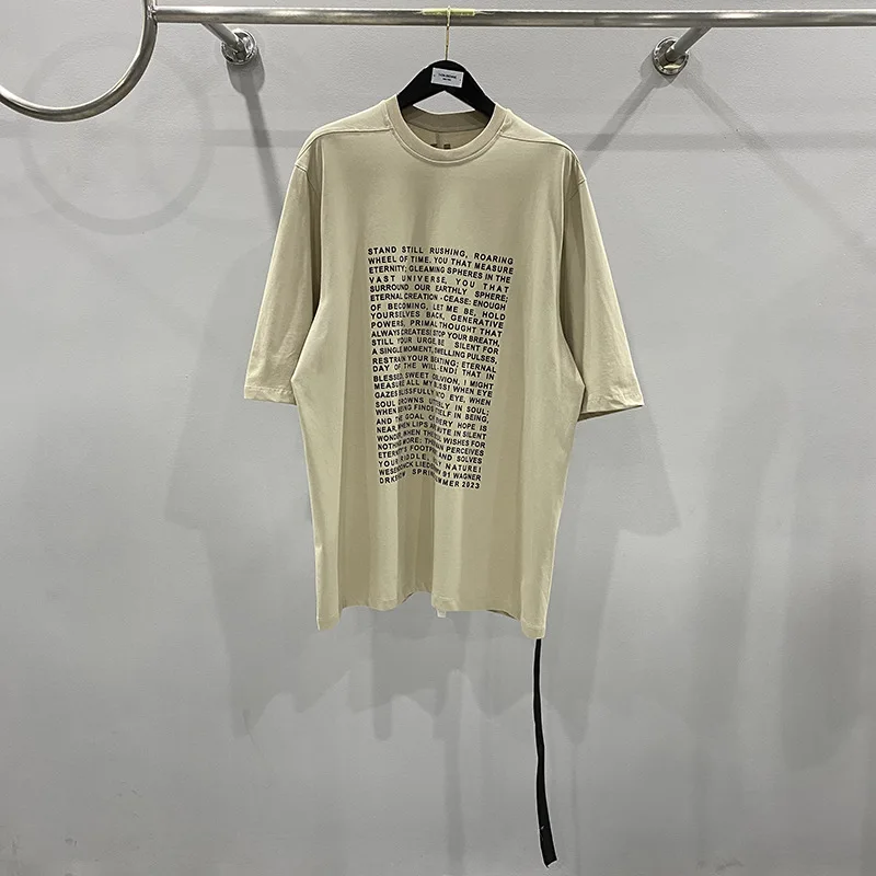 

23ss Rick Graphic T Shirts Y2k Streetwear High Quality Printed Women RO Owens Clothings Summer Oversized Fashion T Shirt for Men