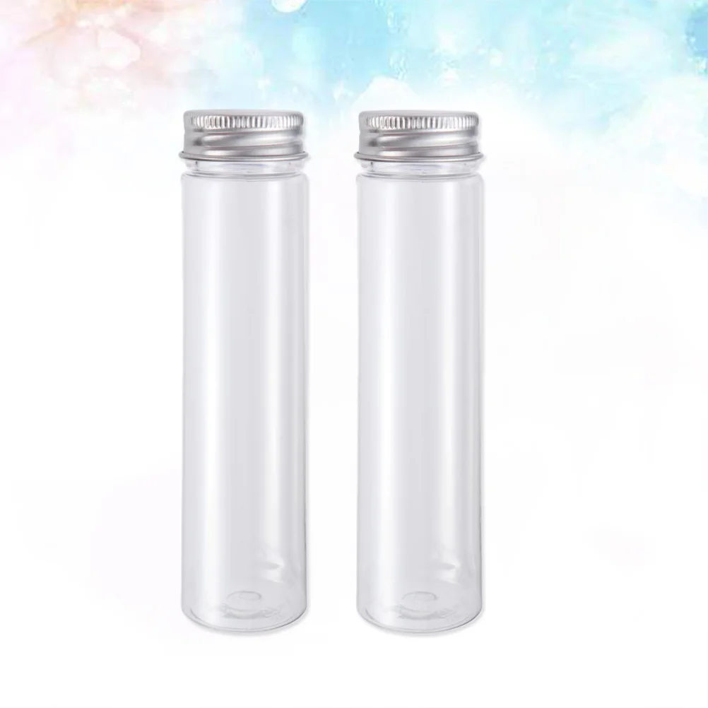 

Flat-bottomed Plastic Clear Test Tubes with Screw Caps Candy Cosmetic Travel Lotion Containers