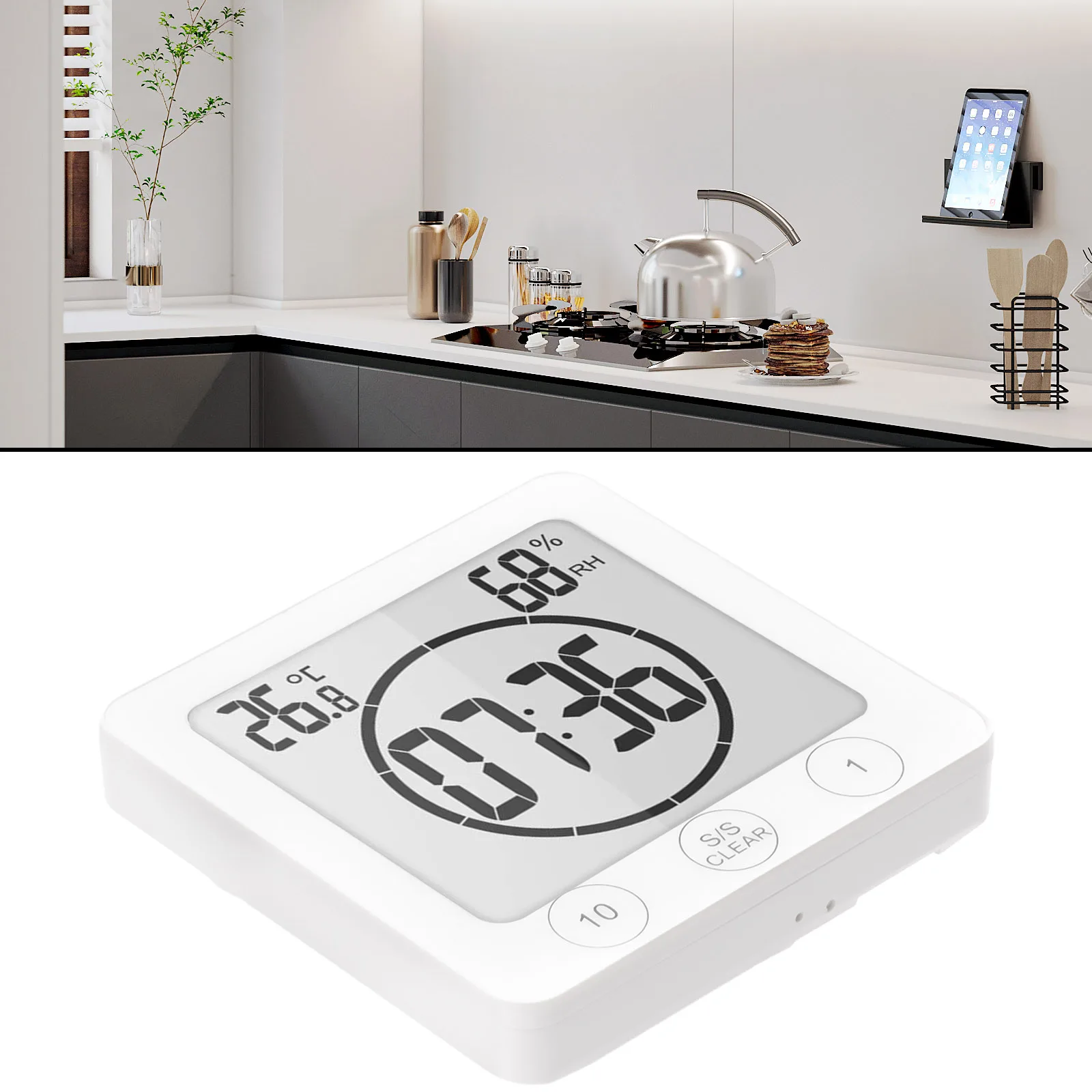 Instruction Manual Digital Clock Bathroom Kitchen Countdown Timer Alarm 12/24 Hours Option Humidity Display Brand New
Instruction Manual Digital Clock Bathroom Kitchen Countdown Timer Alarm 12/24 Hours Option Humidity Display Brand New