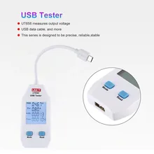 UNI-T UT658C LCD Digital USB Tester Voltmeter Ammeter Voltage Current Energy Detector Amperemeter Power Capacity Meter Test Tool
UNI-T UT658C LCD Digital USB Tester Voltmeter Ammeter Voltage Current Energy Detector Amperemeter Power Capacity Meter Test Tool