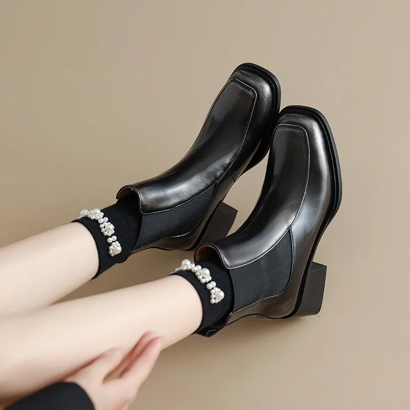 2023 Autumn/Winter Women Boots Square Toe Chunky Heel Modern Boots Genuine Leather Shoes for Women Brogue Chelsea Boots ladies
2023 Autumn/Winter Women Boots Square Toe Chunky Heel Modern Boots Genuine Leather Shoes for Women Brogue Chelsea Boots ladies