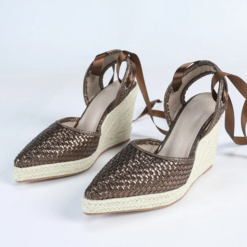 Simple Fashion Strappy Large Size 35-42 Women Shoes Elegant Woven Wedge Sandals Women Comfortable Designer Brand Sandals Women 28 S1dde7d1dff7041ef9230d71701f9fc003
