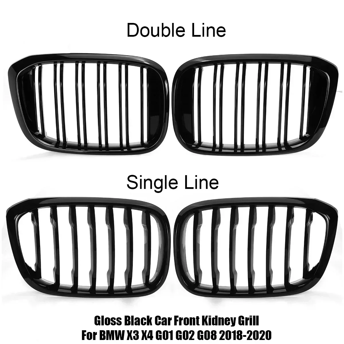 Car Front Grille Kidney Grill For BMW 3 4 X3 X4 G01 G02 G08 2018-2020 Car Styling Accessories Gloss Black Single/Double Line
Car Front Grille Kidney Grill For BMW 3 4 X3 X4 G01 G02 G08 2018-2020 Car Styling Accessories Gloss Black Single/Double Line
