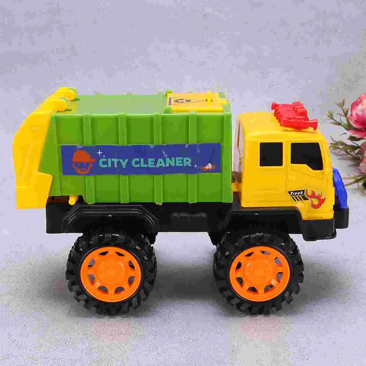 

Garbage Sanitation Truck Friction Powered Dump Garbage Truck Kids Trash Truck Game for Toddlers Kids
