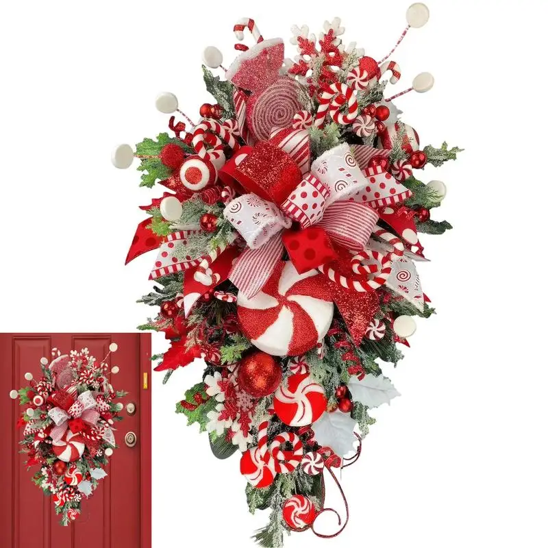 Christmas Swag and Wreaths Red and White Decorative Swag with Candy Christmas Wreaths for Fireplace Staircase Balcony Garden
Christmas Swag and Wreaths Red and White Decorative Swag with Candy Christmas Wreaths for Fireplace Staircase Balcony Garden