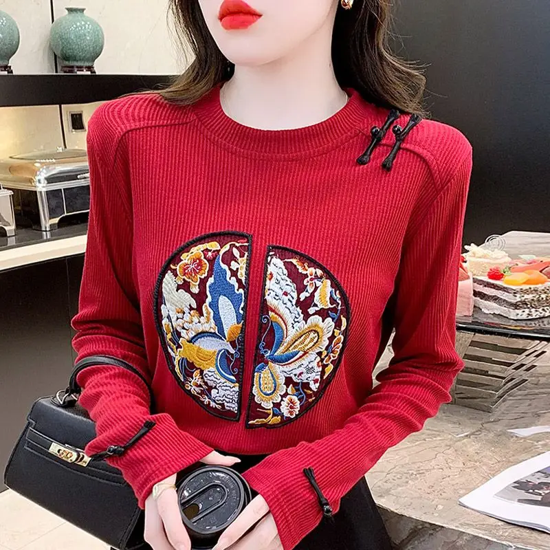 

Autumn Winter New Fashion Elegant Round Neck Sweater Casual Versatile Western Solid Comfortable Color Clothing Women's Pullers