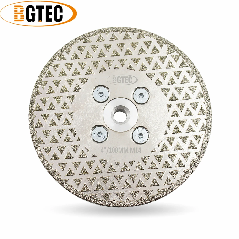 

BGTEC 1pc 4"/Dia100mm Diamond Saw Cutting Grinding Disc M14 Flange Both-sided Diamond Blade For Porcelain Ceramic Tile Cutter