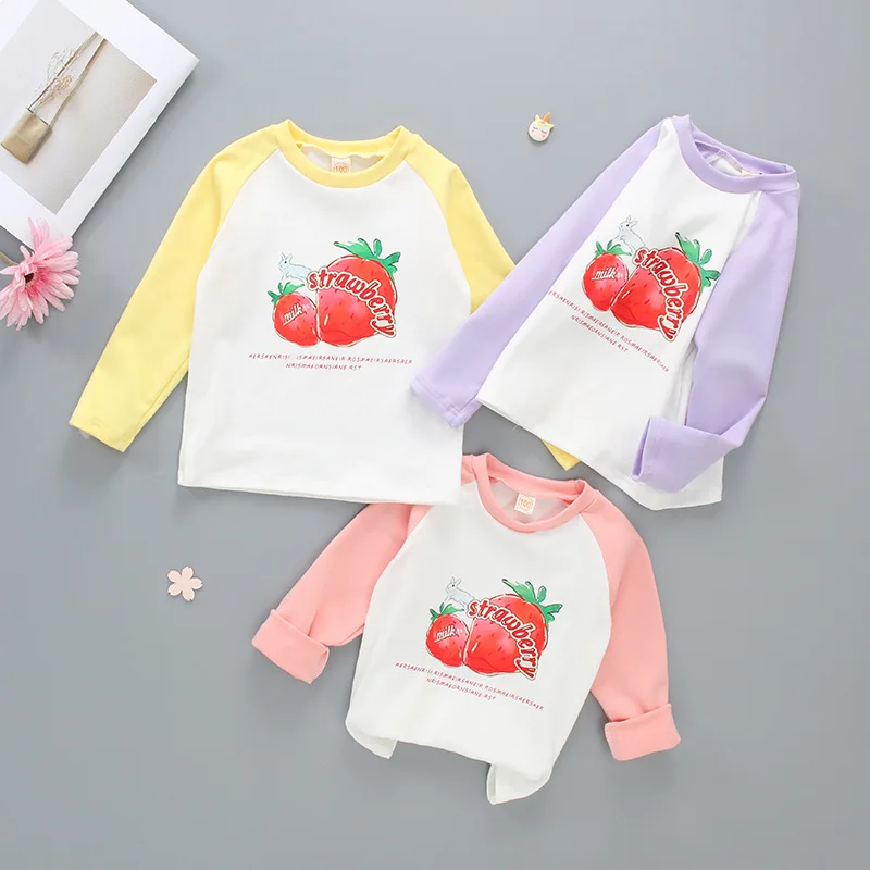 Baby Girls Long Sleeved T-shirt Kids Strawberry Printed Top Tees Cotton Shirts 2023 Spring Autumn Chilren's Casual Clothes
Baby Girls Long Sleeved T-shirt Kids Strawberry Printed Top Tees Cotton Shirts 2023 Spring Autumn Chilren's Casual Clothes
