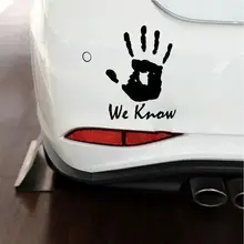 

We Know Hand Palm Car Vehicle Laptop Window Reflective Decals Sticker Decoration Car Styling Stickers