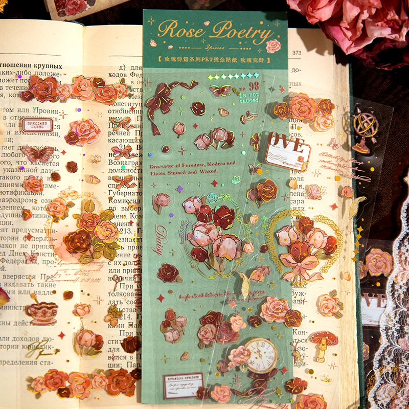 Cute Rose Theme Gold Stamping Stickers Decor Laptop Phone Aesthetic Journaling Art Hand Account DIY Collage Material For School
Cute Rose Theme Gold Stamping Stickers Decor Laptop Phone Aesthetic Journaling Art Hand Account DIY Collage Material For School