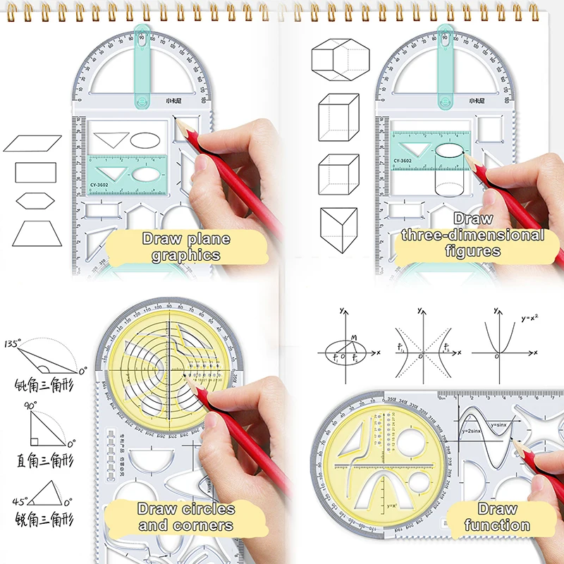For School Multifunctional Primary School Activity Drawing Geometric Ruler Triangle Ruler Compass Protractor Set Measuring Tool
For School Multifunctional Primary School Activity Drawing Geometric Ruler Triangle Ruler Compass Protractor Set Measuring Tool