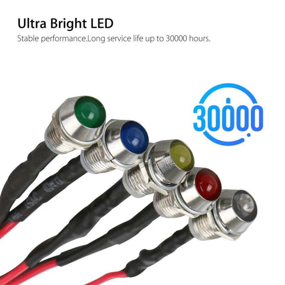 5PC Truck Marine LED Indicator 12V 8mm Pilot Dashboard Panel Warning Light Vibration Resistance Car Signal Lamps
5PC Truck Marine LED Indicator 12V 8mm Pilot Dashboard Panel Warning Light Vibration Resistance Car Signal Lamps