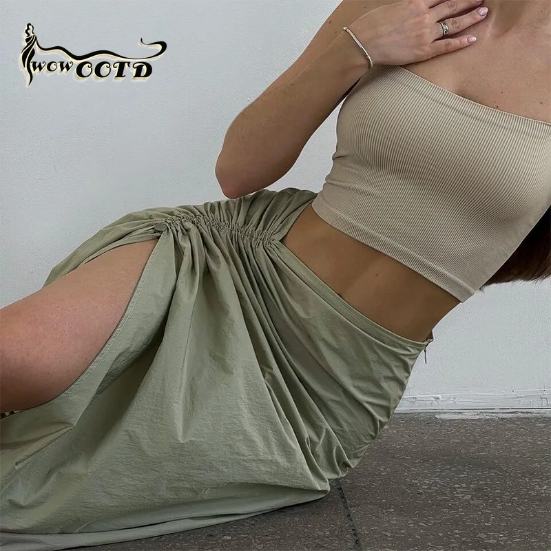 WOWOOTD 2023 New Chic Fashion Women Basiacs Summer Office Lady Trend Split Long Skirt Shirring Pleated Streetwear Clothes
WOWOOTD 2023 New Chic Fashion Women Basiacs Summer Office Lady Trend Split Long Skirt Shirring Pleated Streetwear Clothes