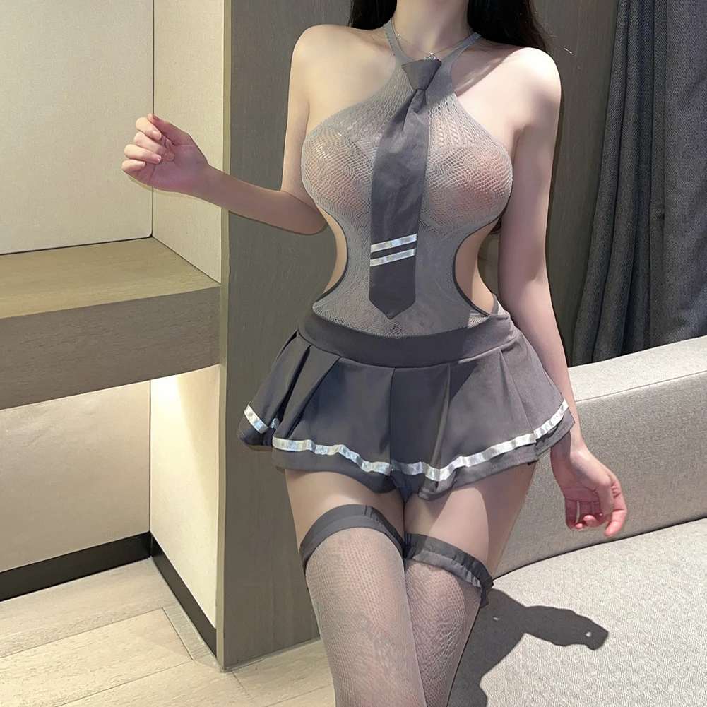 Sexy Women Nightdress A-line Bodycon Cosplay Lingerie Set Lace Transparent Underwear Student Uniform School Girl Costumes Dress
Sexy Women Nightdress A-line Bodycon Cosplay Lingerie Set Lace Transparent Underwear Student Uniform School Girl Costumes Dress