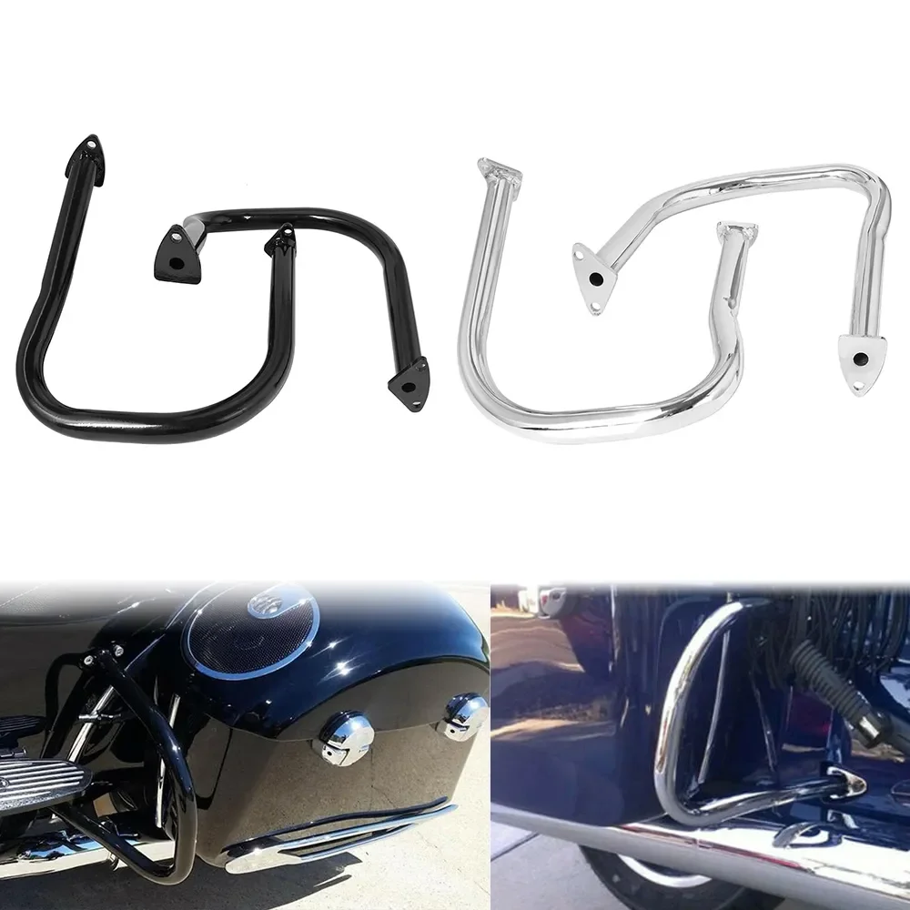 

For Indian Chief Vintage Chieftain 14-19 Roadmaster Black/ Chrome Motorcycle Rear Highway Bars Saddlebag Rail Guard Bumper