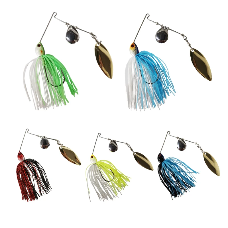Spinner Bait Metal Jig Hard Lure Lutac 14g With Double Willow Artificial Rubber Jig Fishing Bait Peche
Spinner Bait Metal Jig Hard Lure Lutac 14g With Double Willow Artificial Rubber Jig Fishing Bait Peche